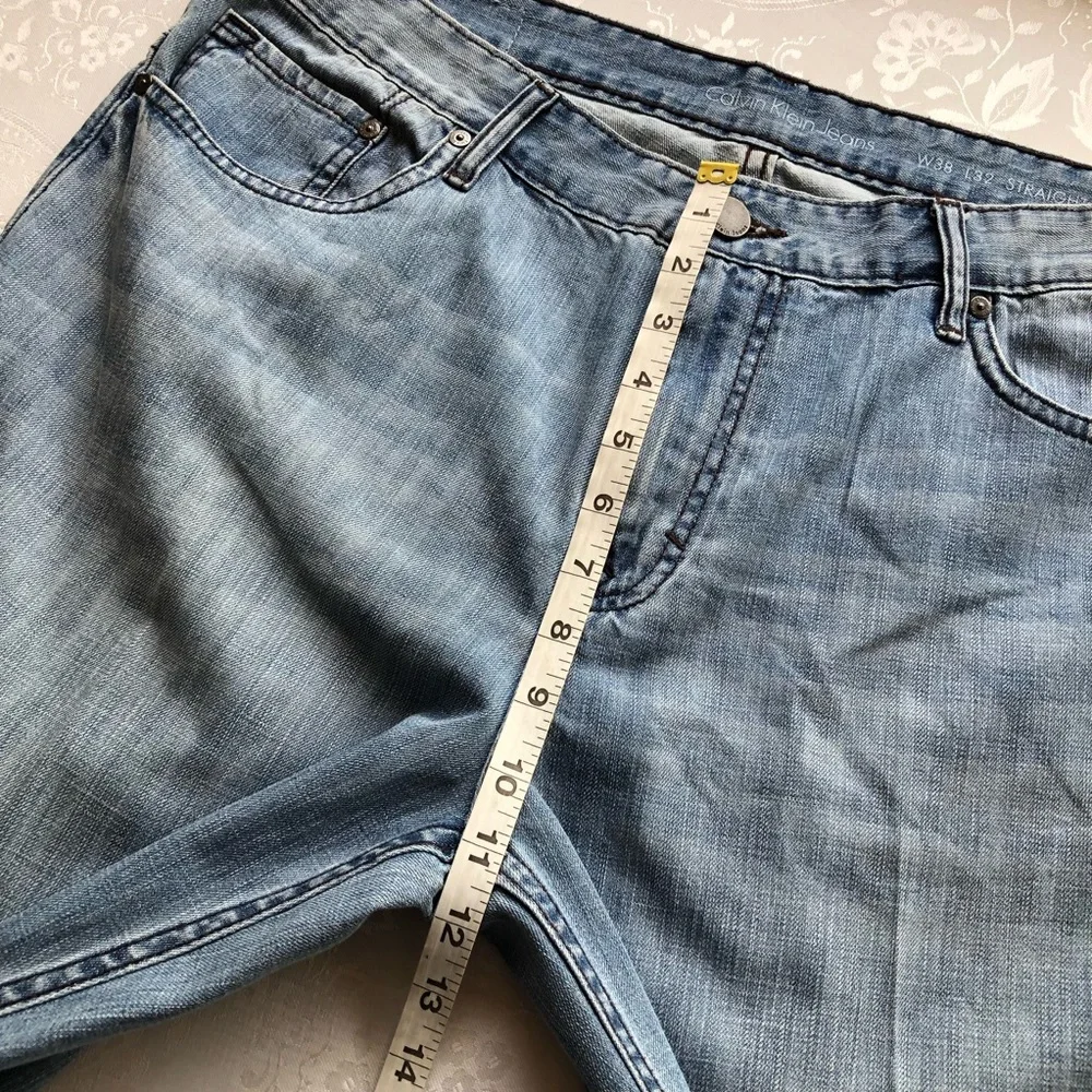 Calvin Klein Jeans Straight-Leg Regular-Fit Blue Denim Jeans Pants Men’s Size 38